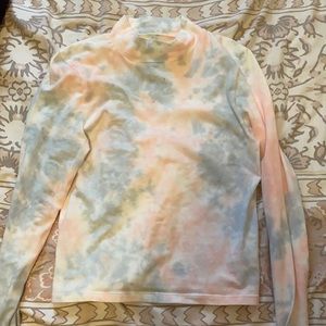 tie-dye mock neck